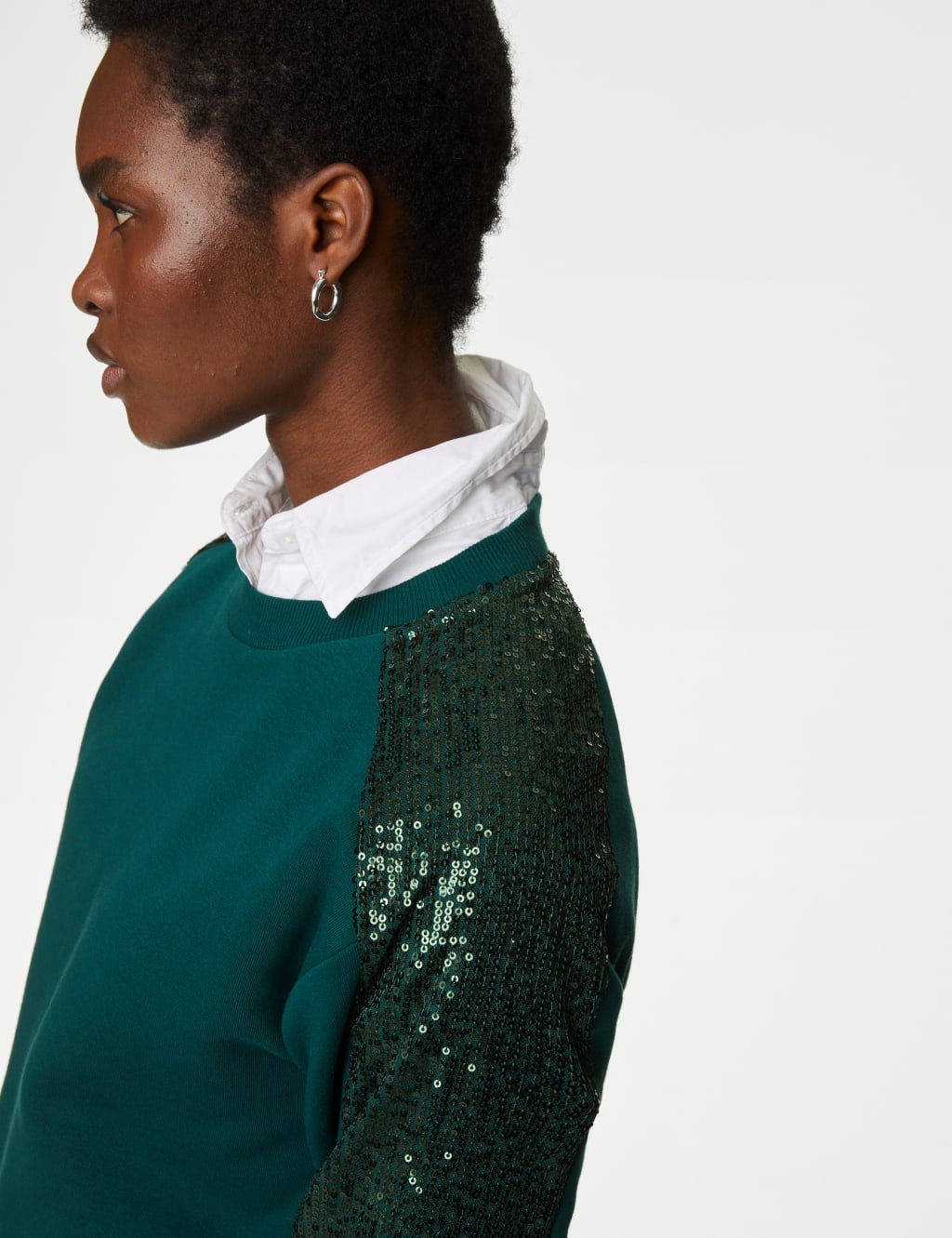 Green sequin sweater cheap