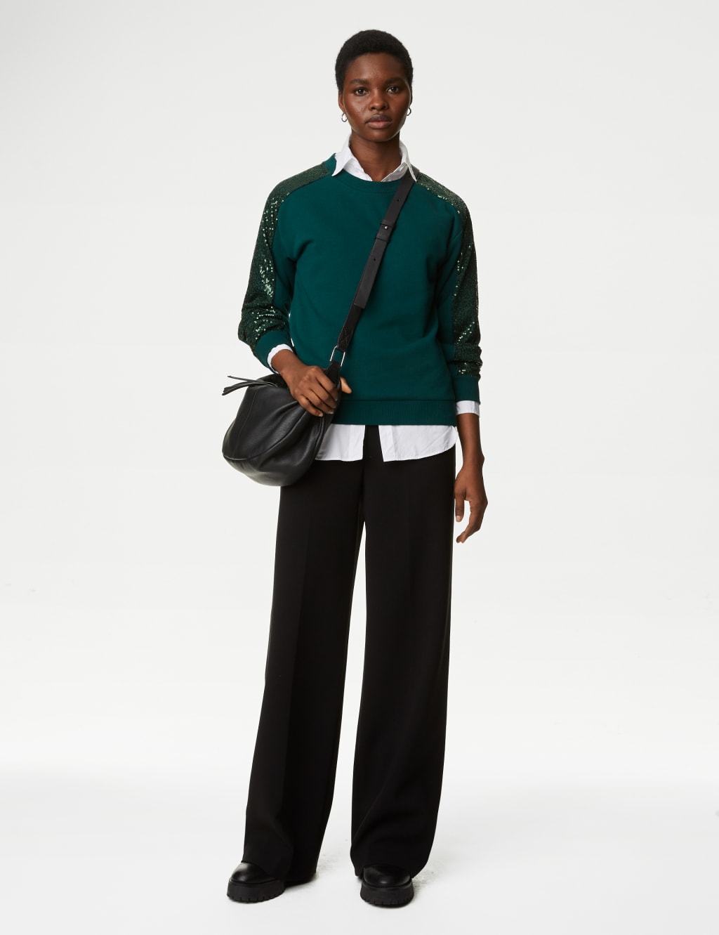 Cotton Rich Jersey Sequin Sweatshirt 4 of 5