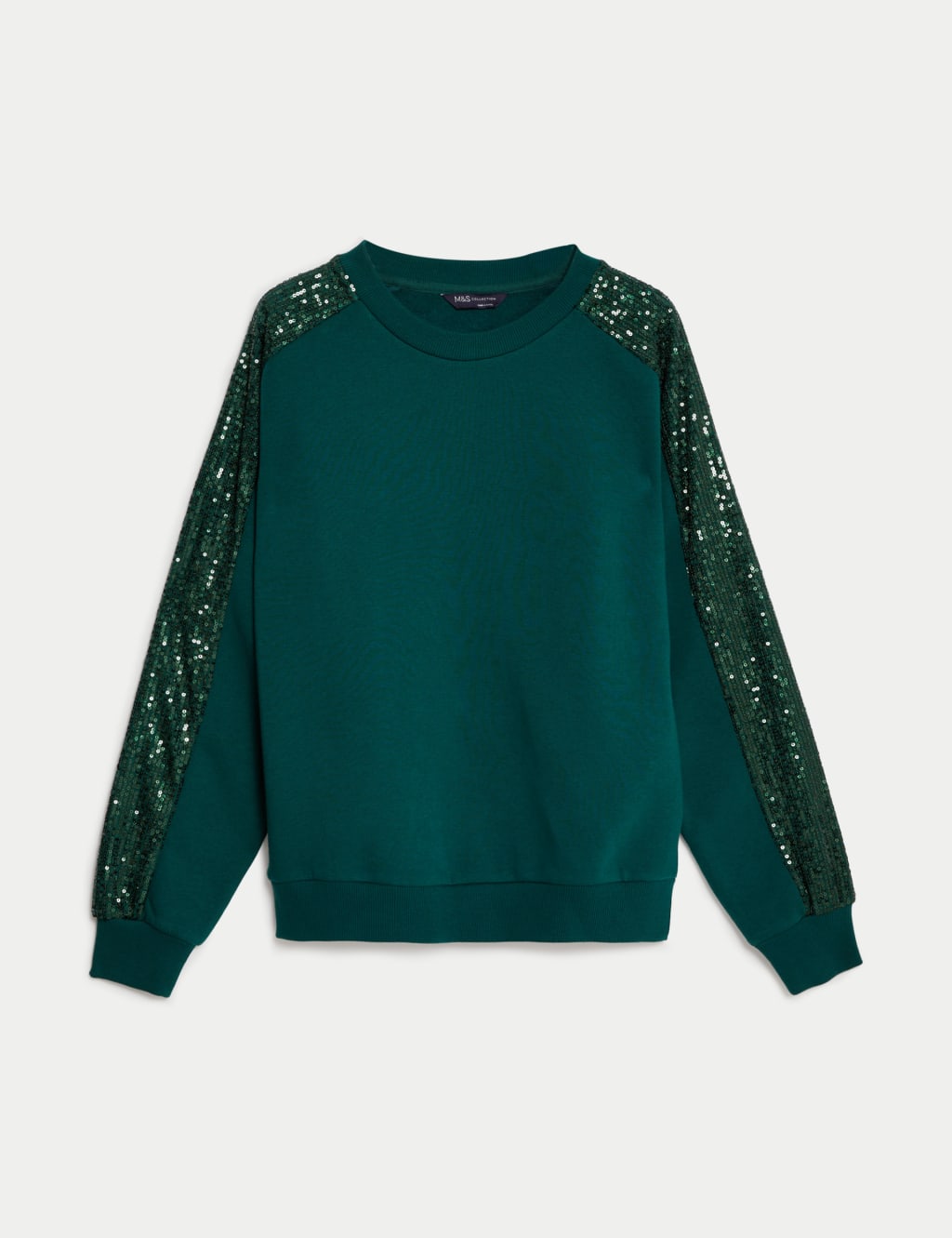 Cotton Rich Jersey Sequin Sweatshirt M S Collection M S