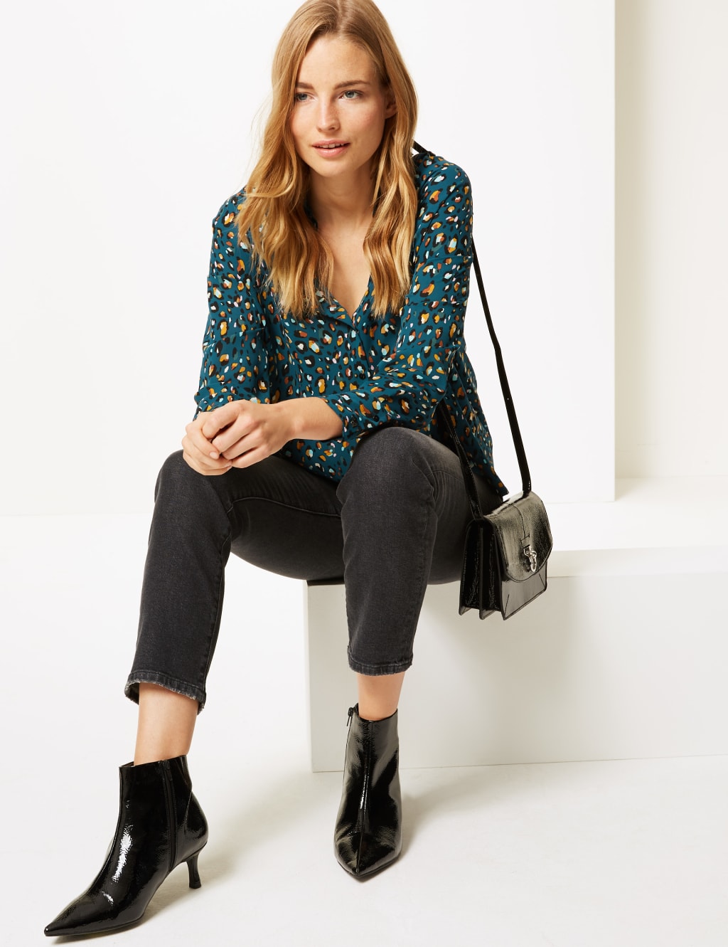 Oversized Animal Print Long Sleeve Shirt 1 of 4