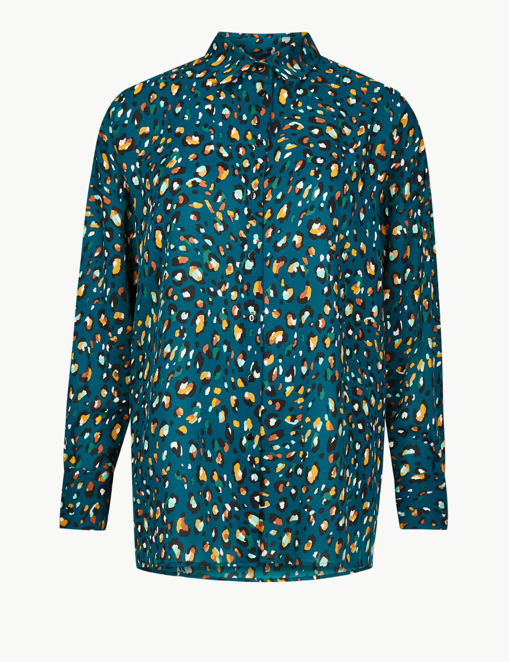 Oversized Animal Print Long Sleeve Shirt 2 of 4
