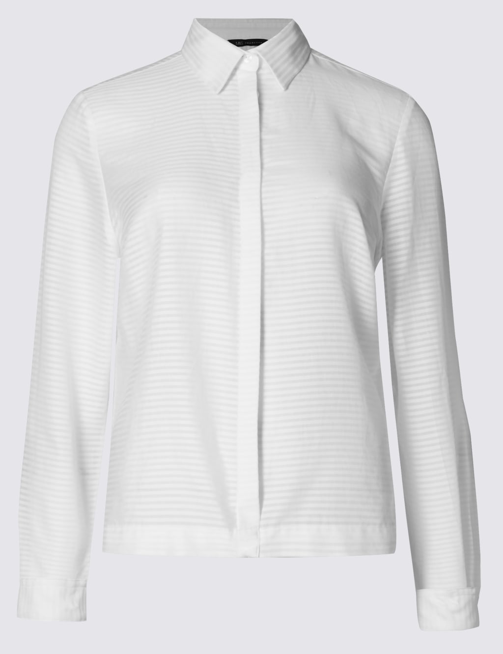 Pure Cotton Fuller Bust Sheer Striped Shirt 2 of 4