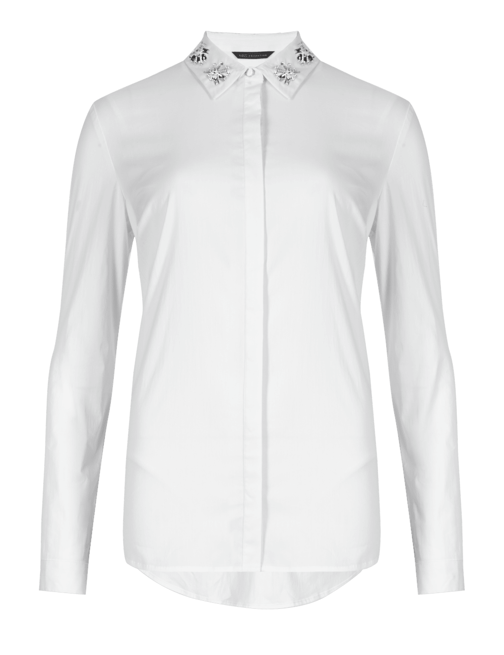 White shirt embellished collar outlet