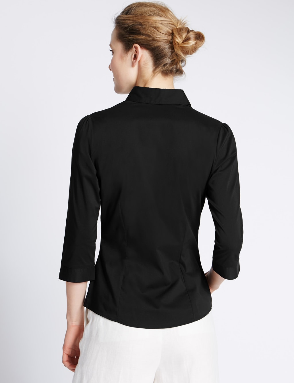 Curved Hem 3/4 Sleeve Shirt 3 of 3