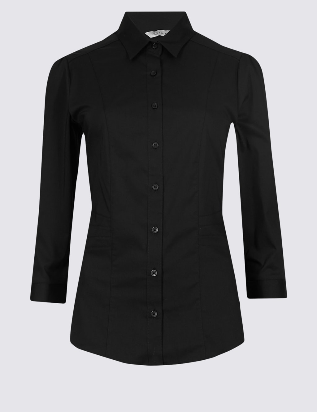 Curved Hem 3/4 Sleeve Shirt 2 of 3