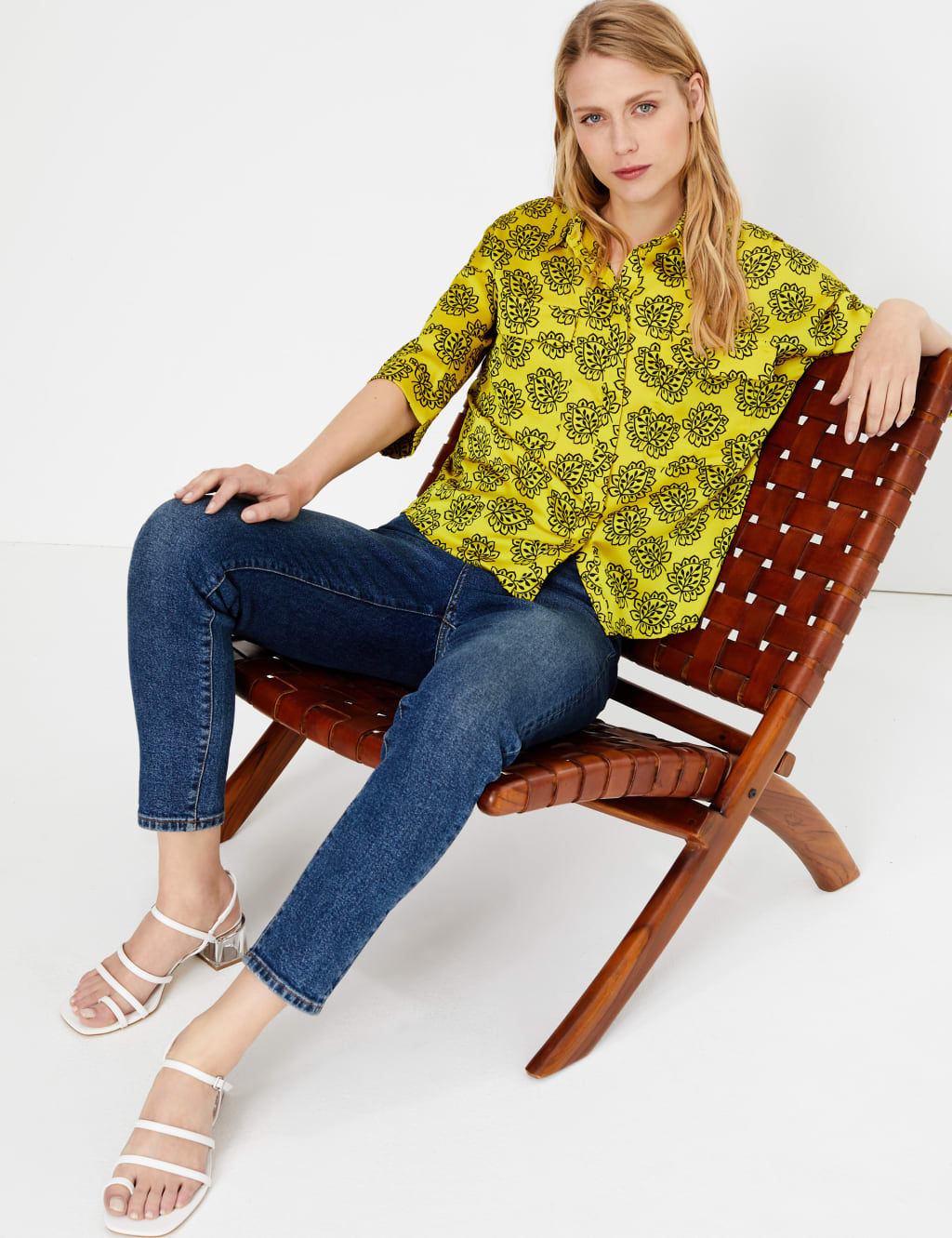 Printed Satin Oversized Shirt 1 of 4