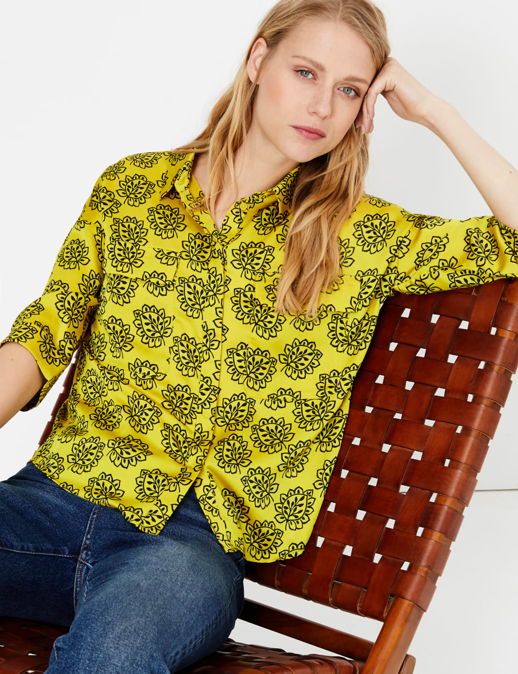Printed Satin Oversized Shirt 3 of 4