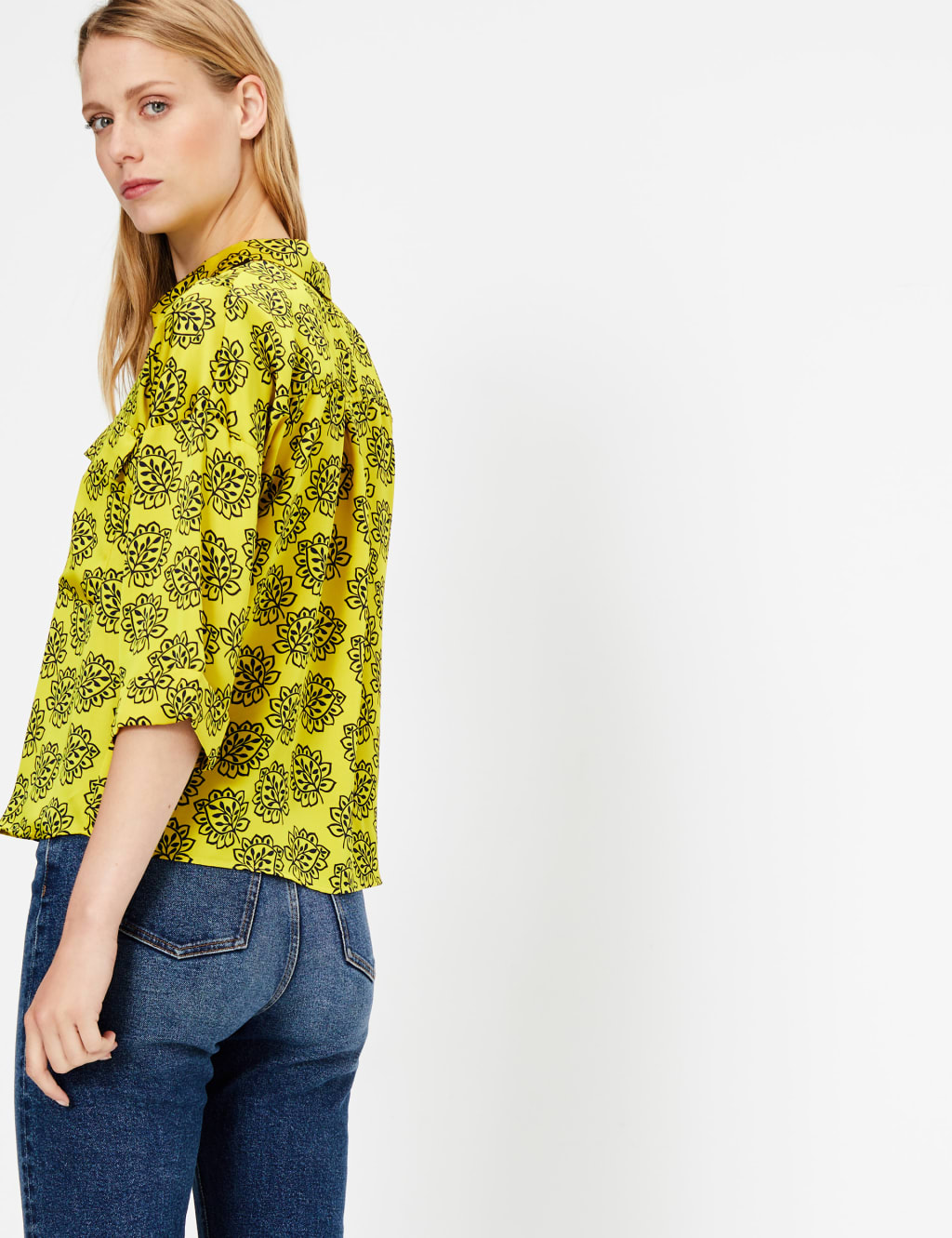 Printed Satin Oversized Shirt 4 of 4