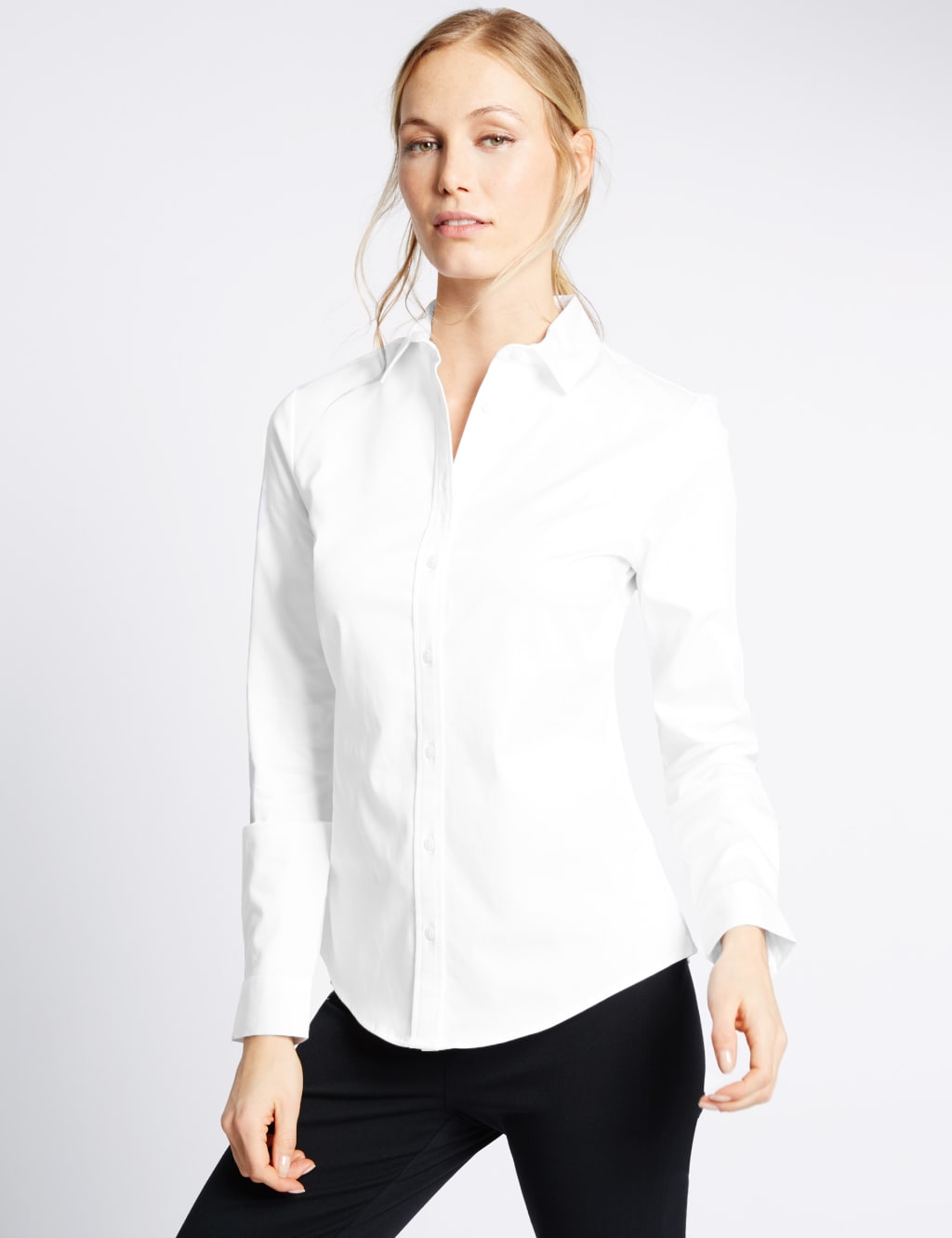 Cotton Rich Fuller Bust Long Sleeve Shirt 1 of 4