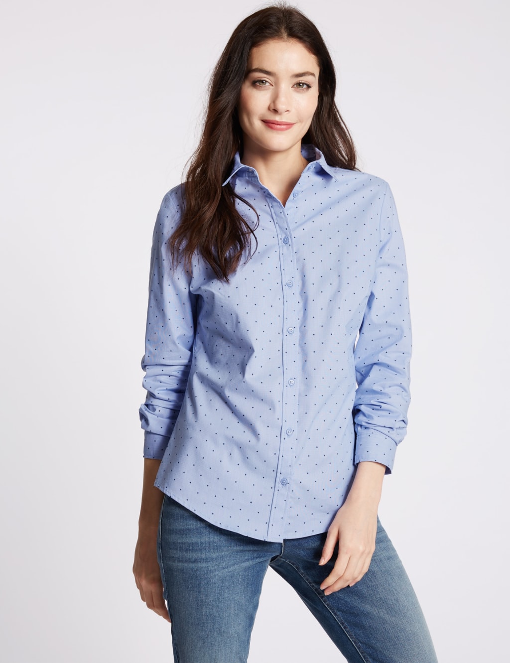 Cotton Rich Star Print No Peep Shirt 1 of 4