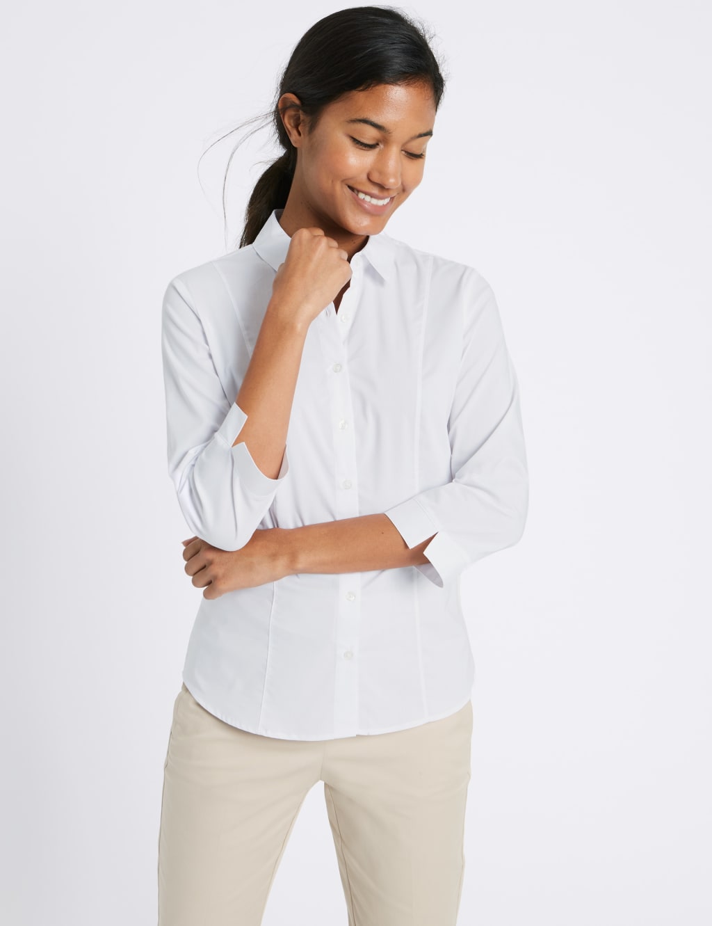 Cotton Rich 3/4 Sleeve Fuller Bust Shirt 1 of 4