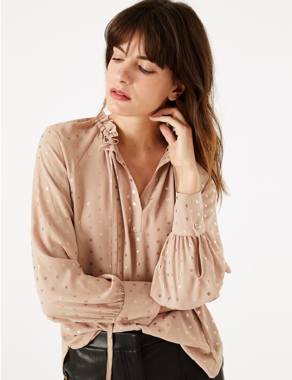 Metallic Polka Dot Blouse 3 of 5