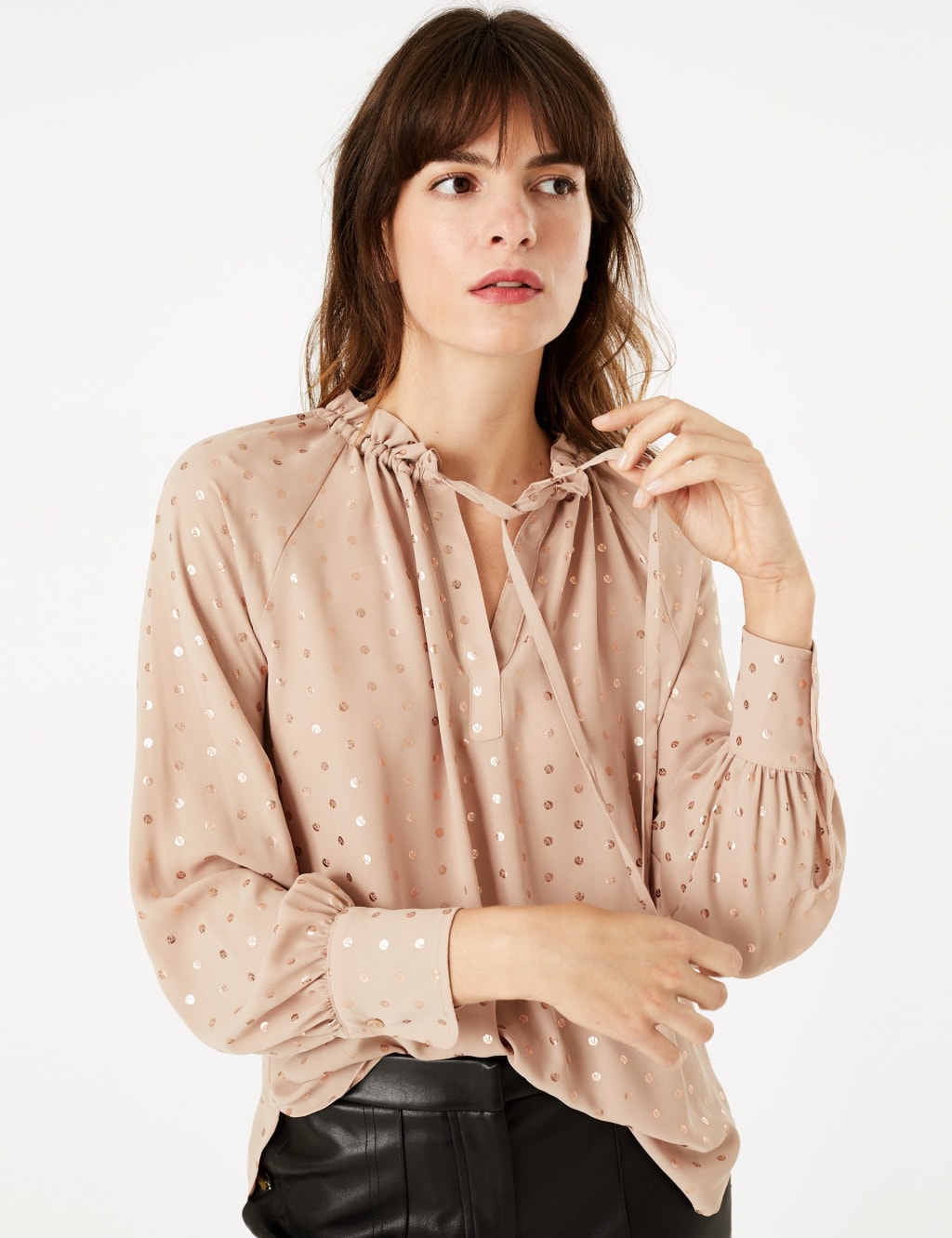 Metallic Polka Dot Blouse 5 of 5