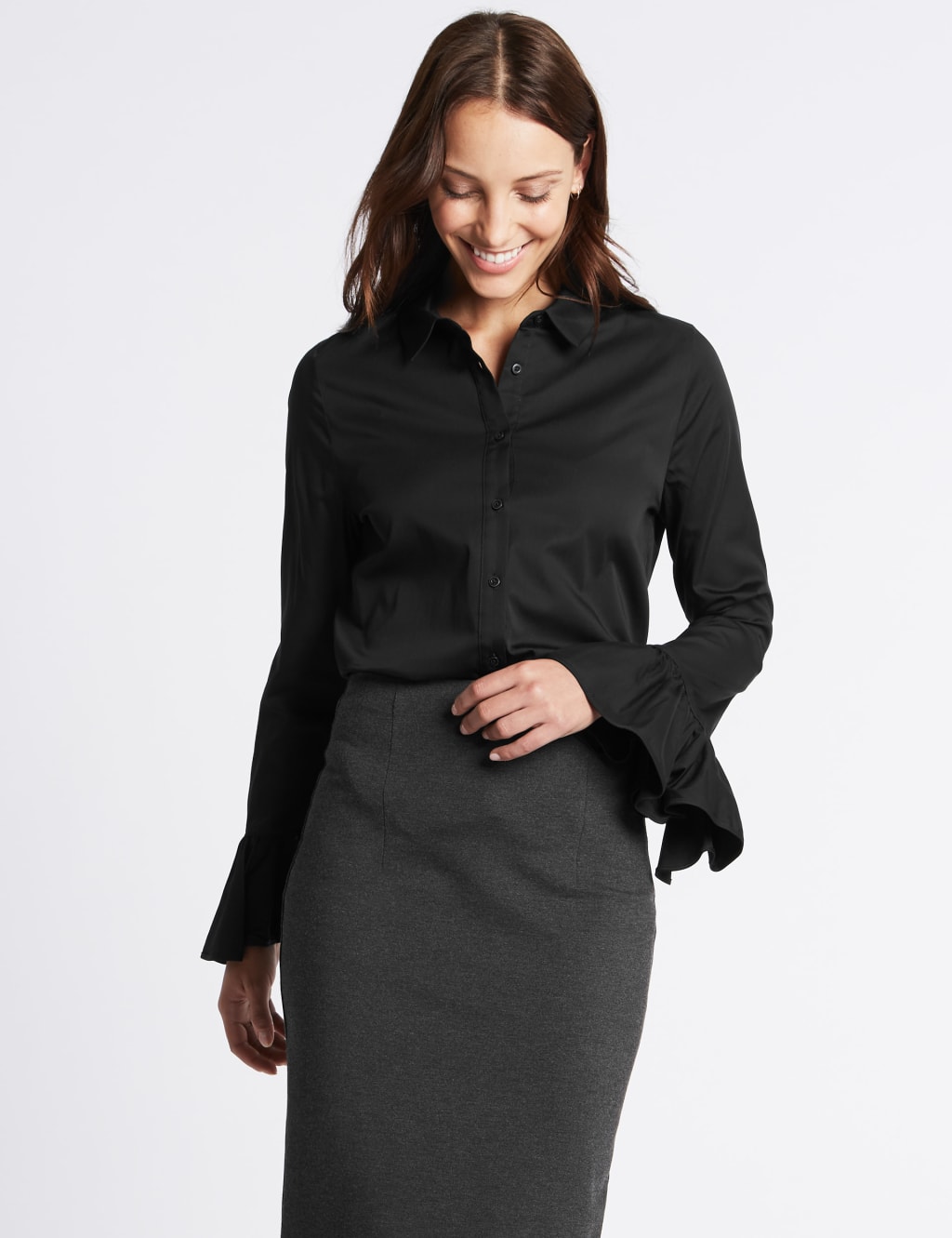 Cotton Rich Frill Cuff Shirt 1 of 5