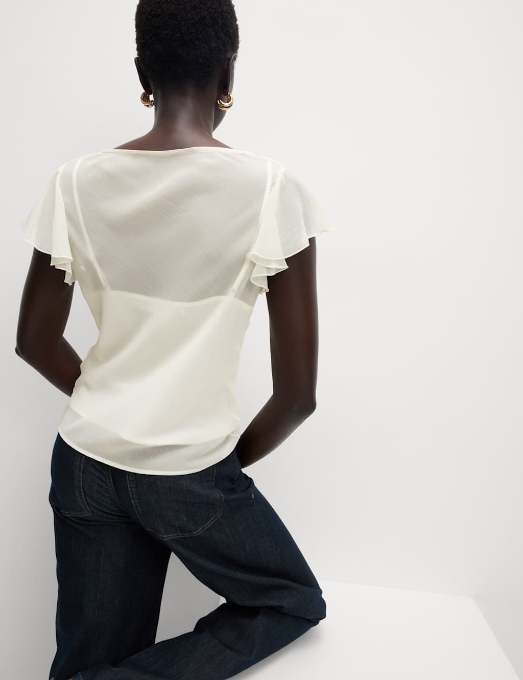 Cowl Neck Ruffle Sleeve Top 5 of 5