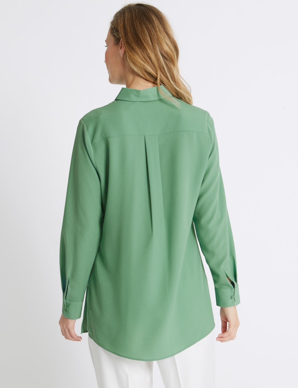 Double Pocket Longline Long Sleeve Shirt 4 of 5