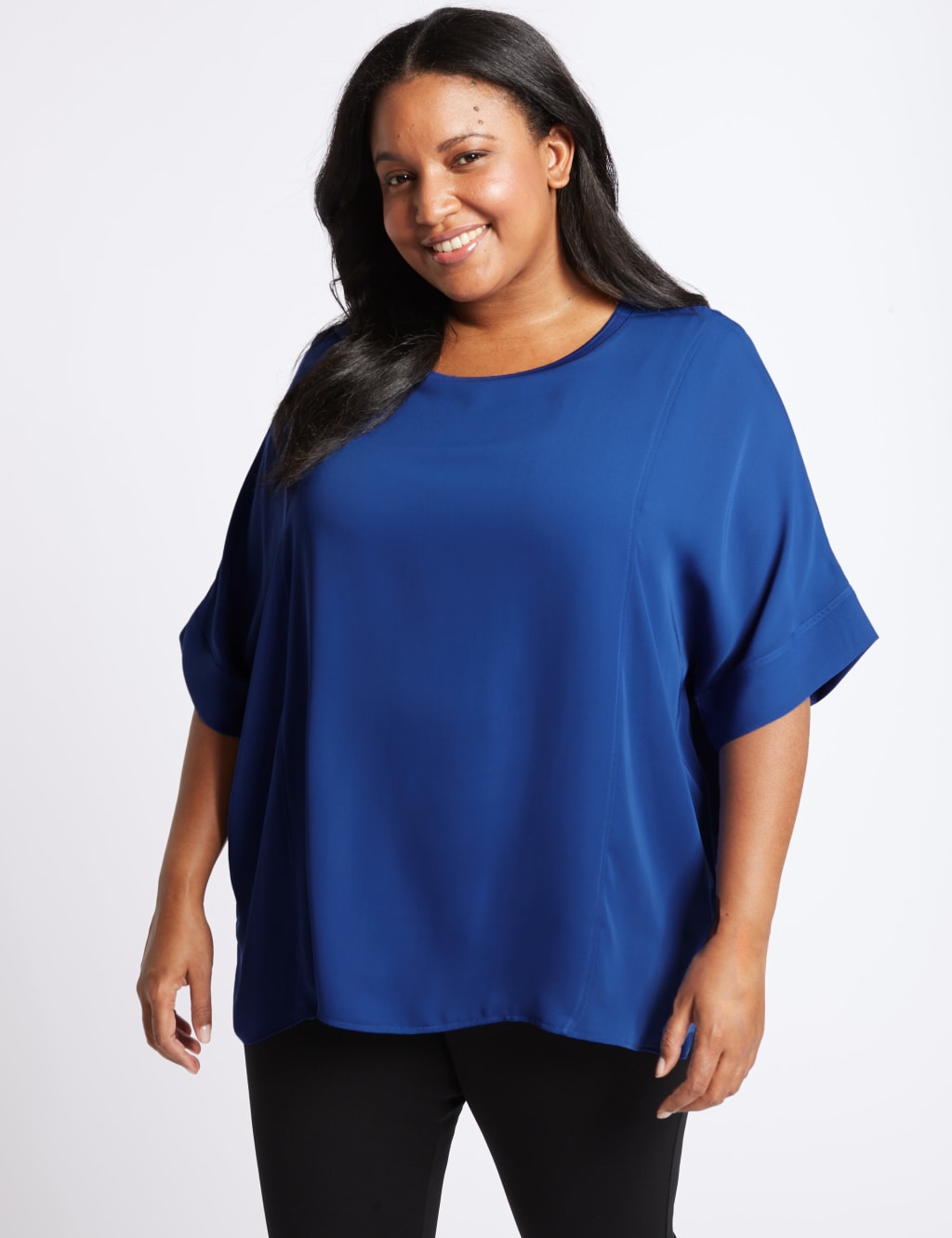 CURVE Double Layer Half Sleeve Blouse M S Collection M S