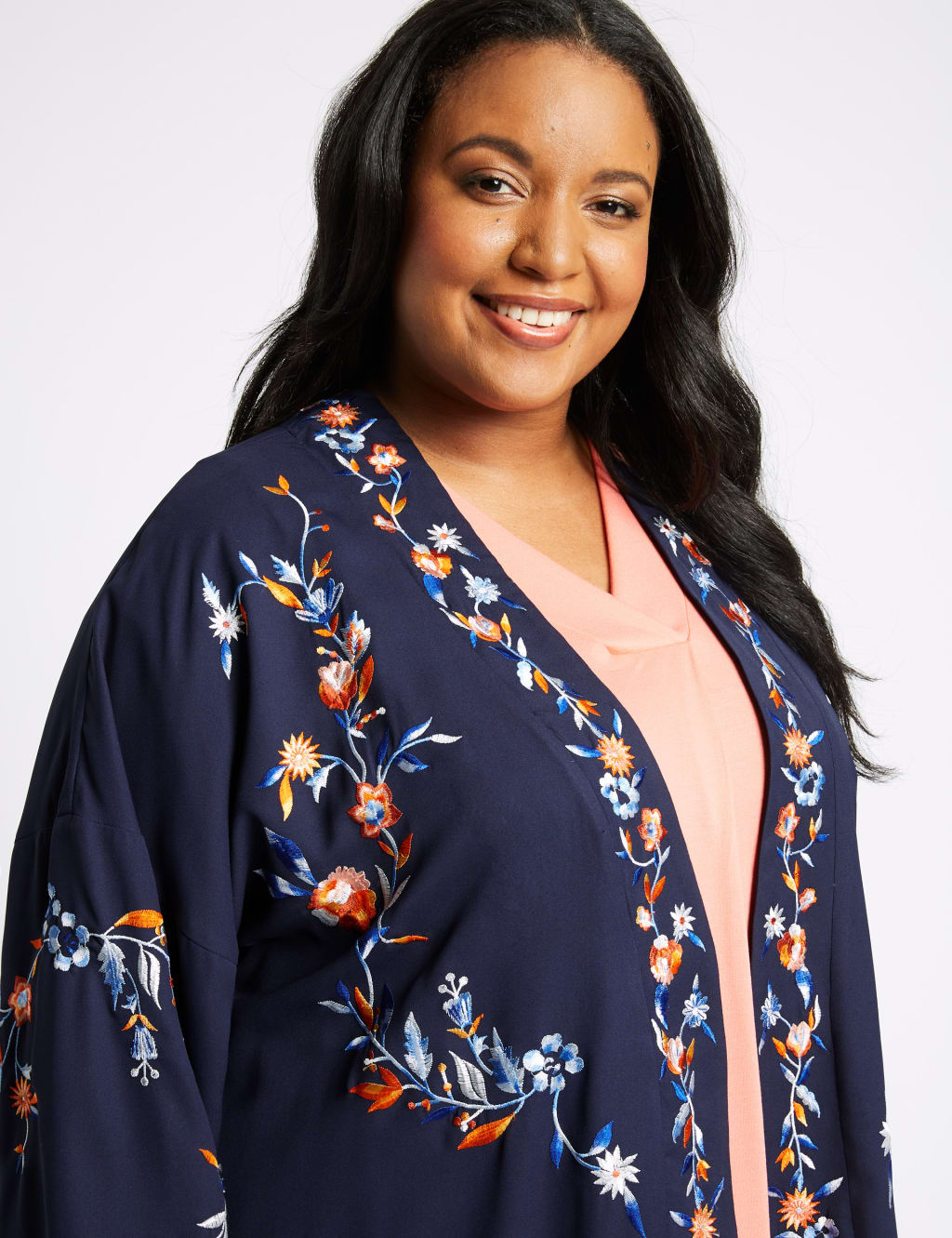 CURVE Embroidered Long Sleeve Kimono Top 5 of 5