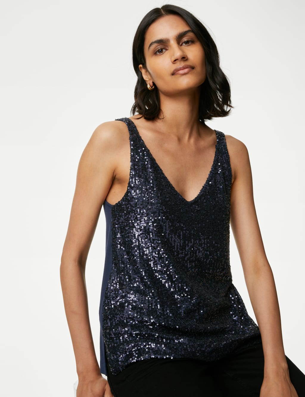 Sequin V-Neck Cami Top 1 of 6