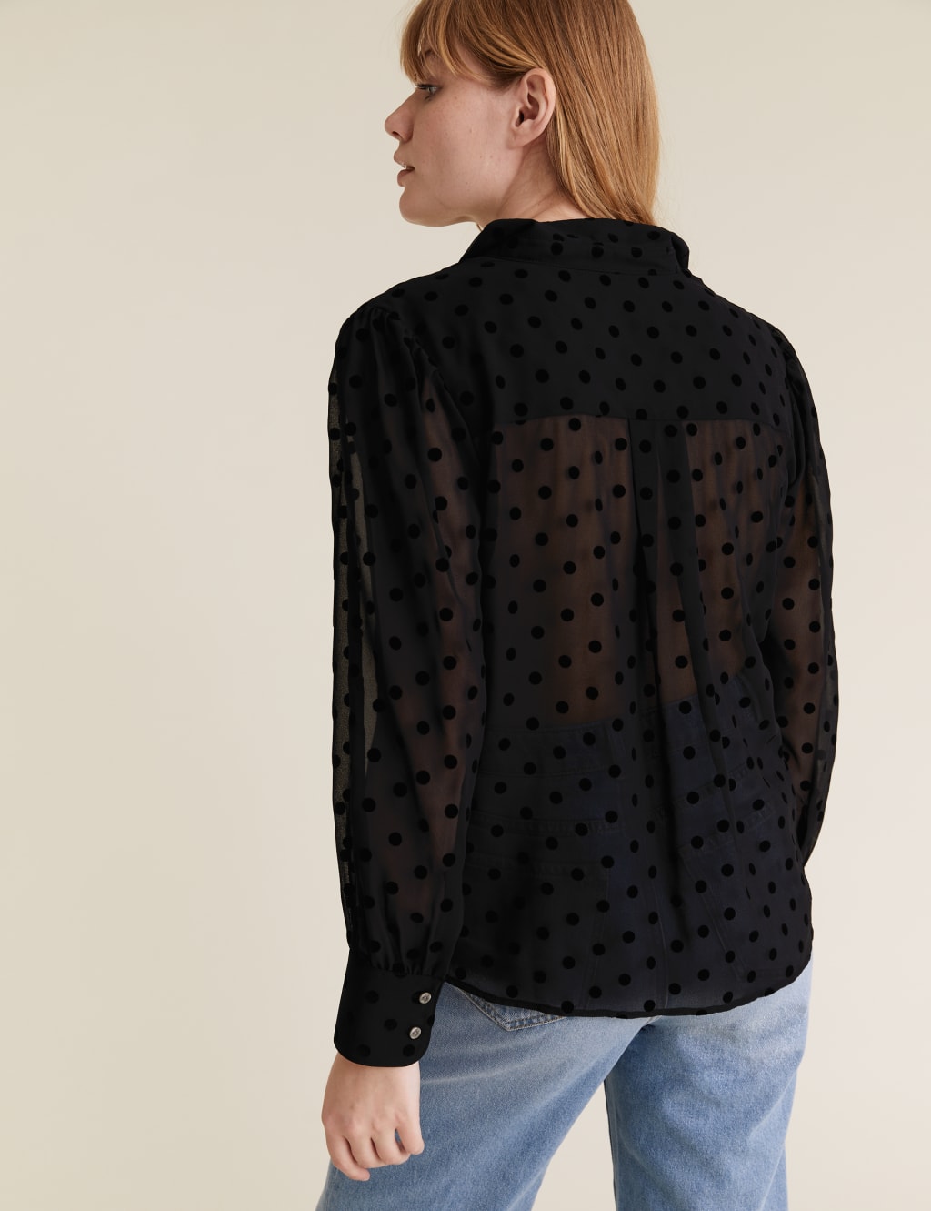 Textured Polka Dot Long Sleeve Shirt 4 of 5