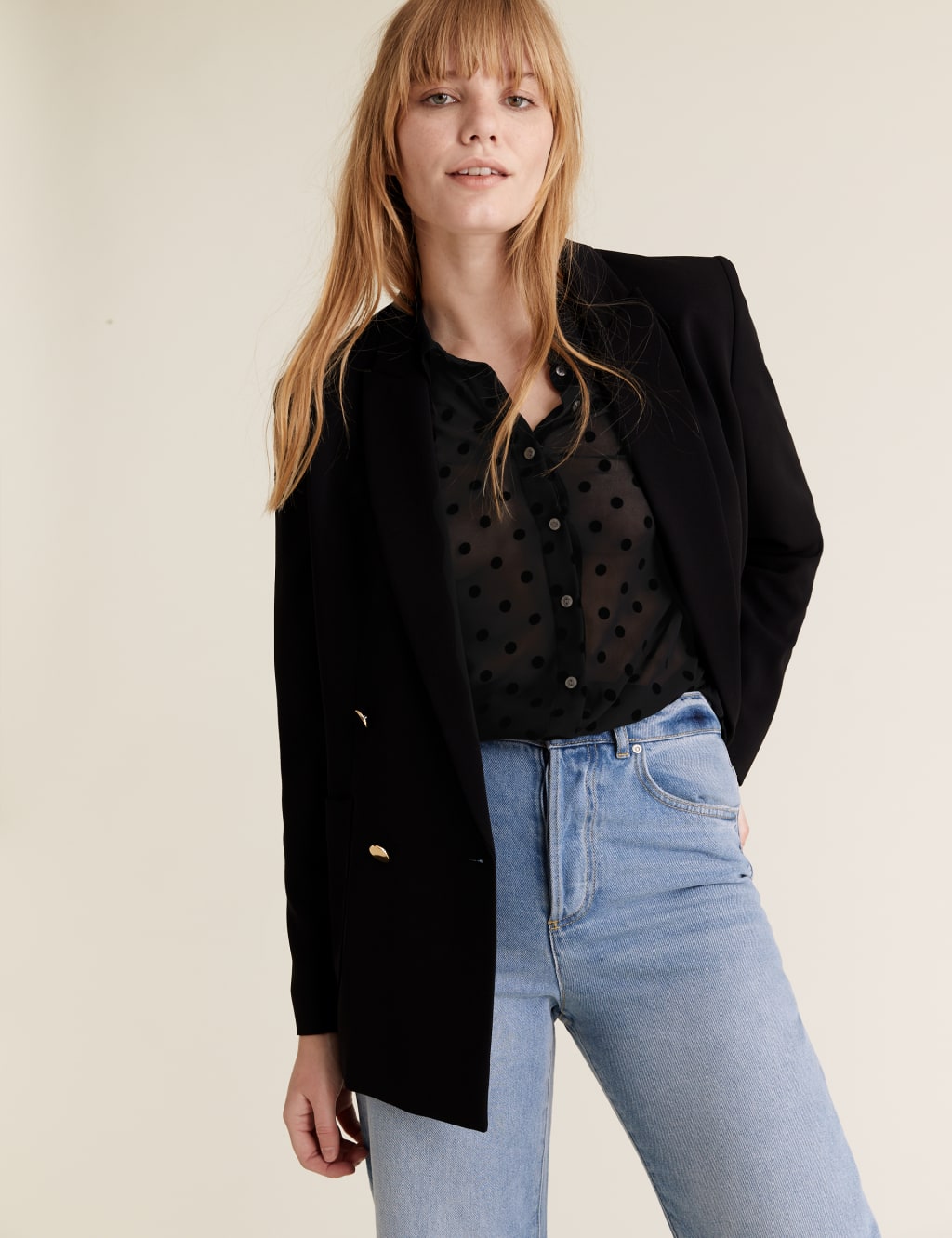 Textured Polka Dot Long Sleeve Shirt 5 of 5