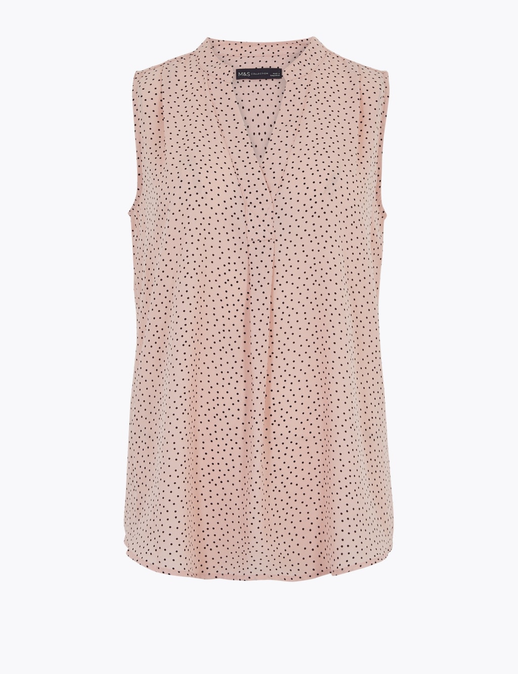 Polka Dot V-Neck Sleeveless Shell Top 2 of 4