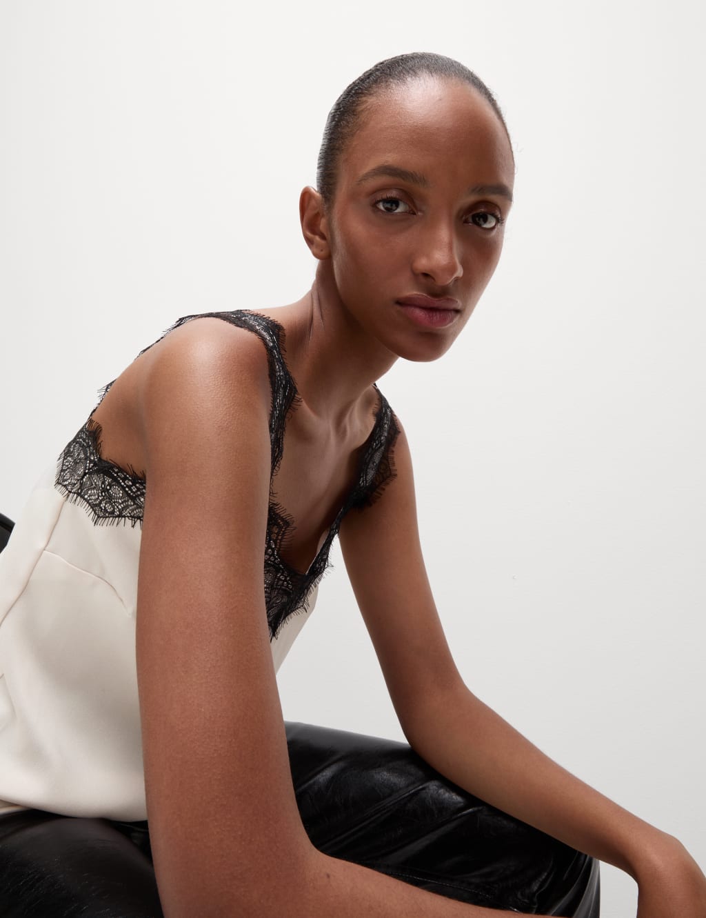 Satin Lace Detail Cami Top M S Collection M S