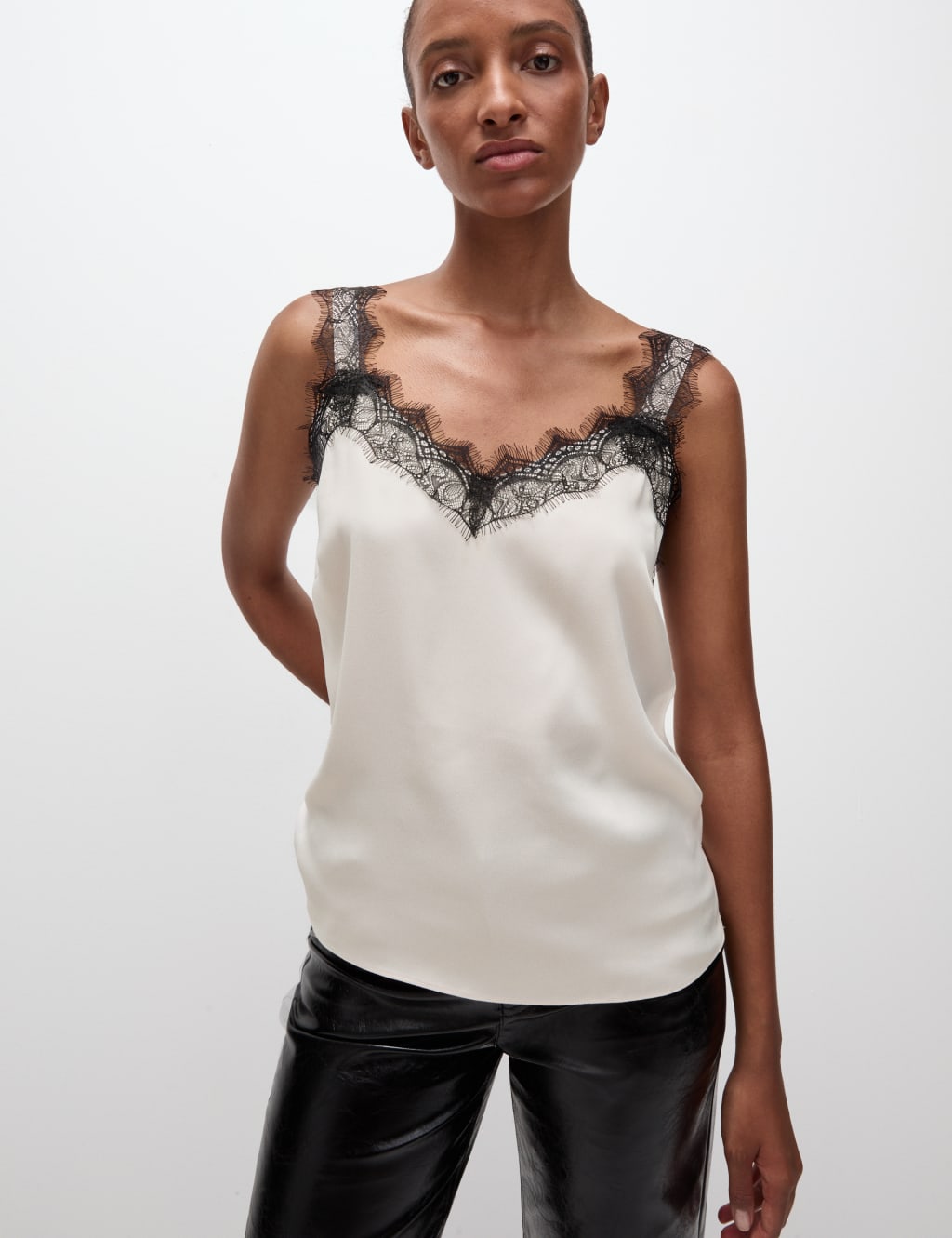 Satin Lace Detail Cami Top M S Collection M S