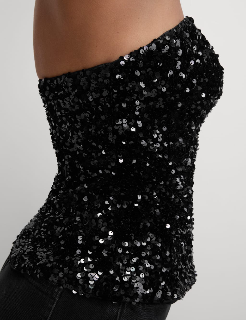 Sparkly black tube top online
