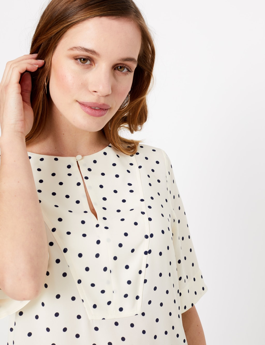 PETITE Polka Dot Blouse M S Collection M S
