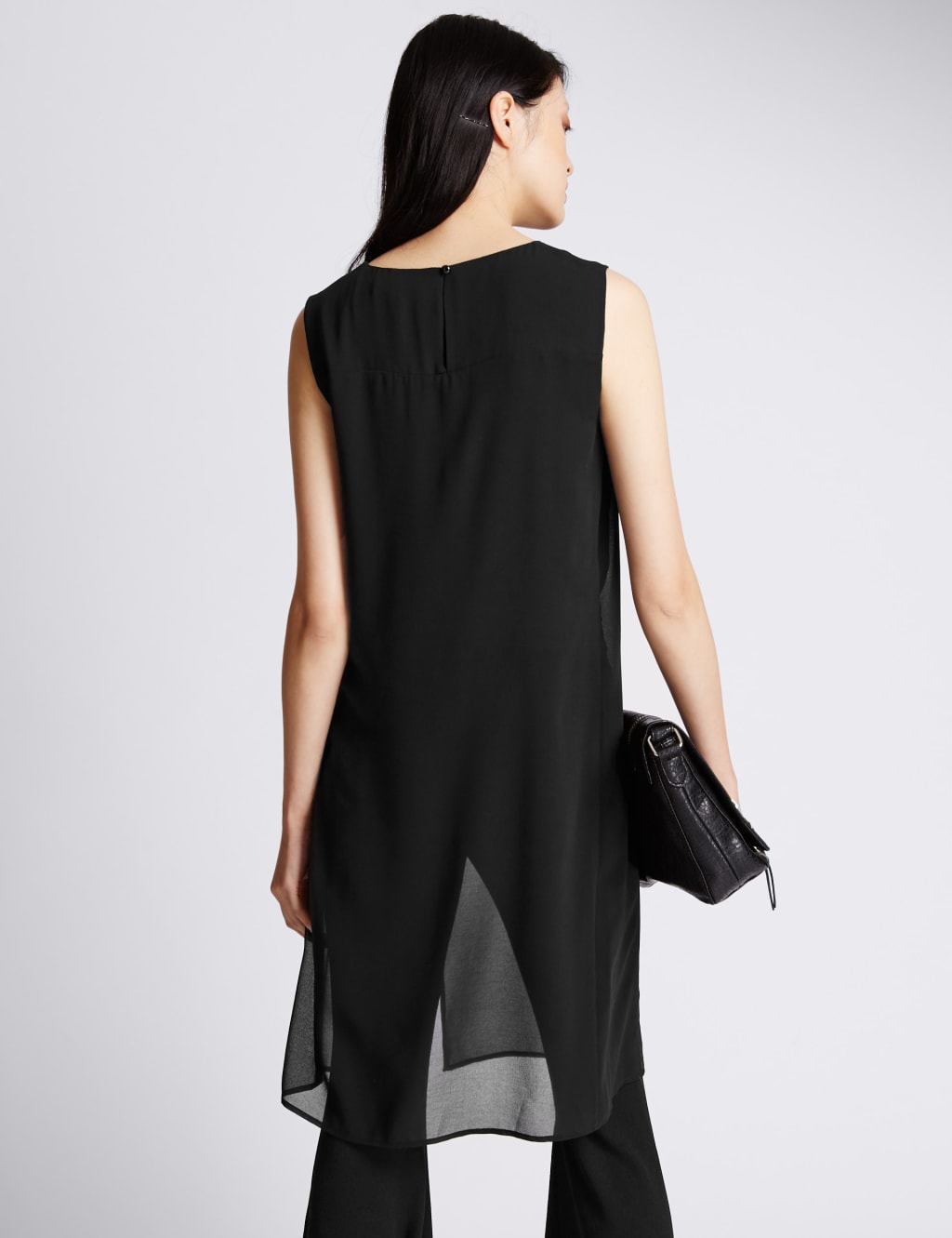 Sleeveless Sheer Longline Top 3 of 3