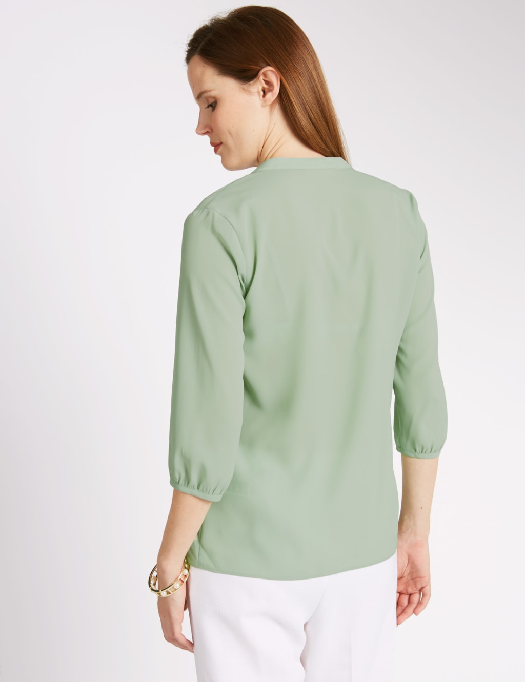 Notch Neck 3/4 Sleeve Blouse 3 of 3