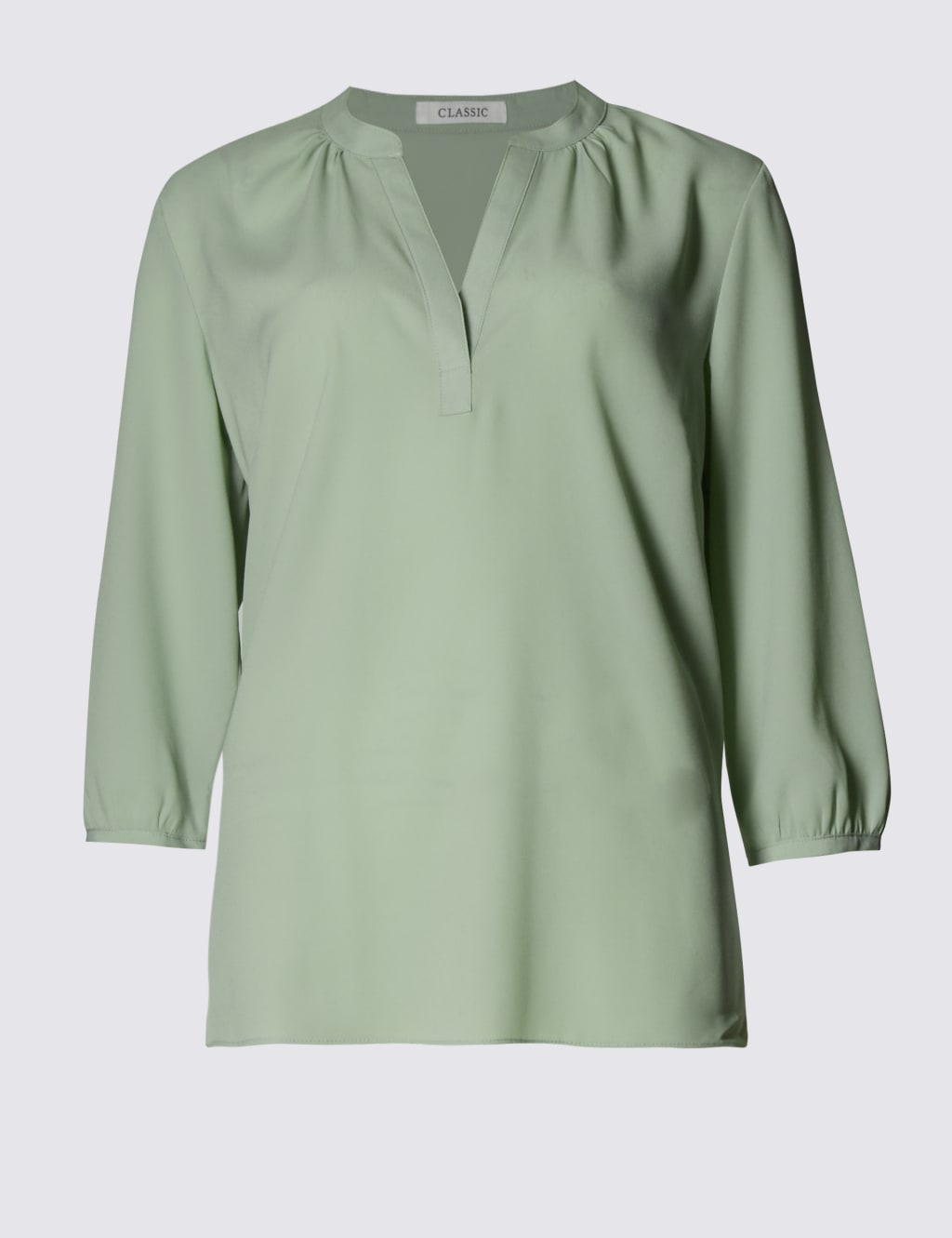 Notch Neck 3/4 Sleeve Blouse 2 of 3
