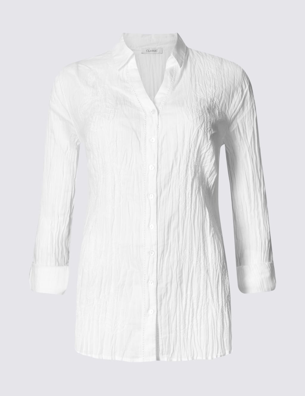 Pure Cotton Crinkle 3/4 Sleeve Shirt 2 of 5