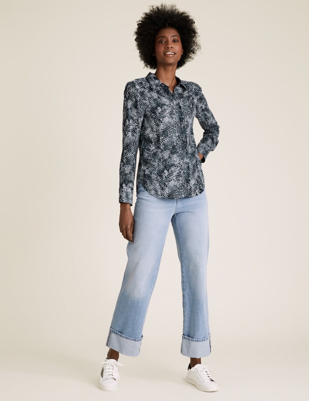 Long sleeve snakeskin top store