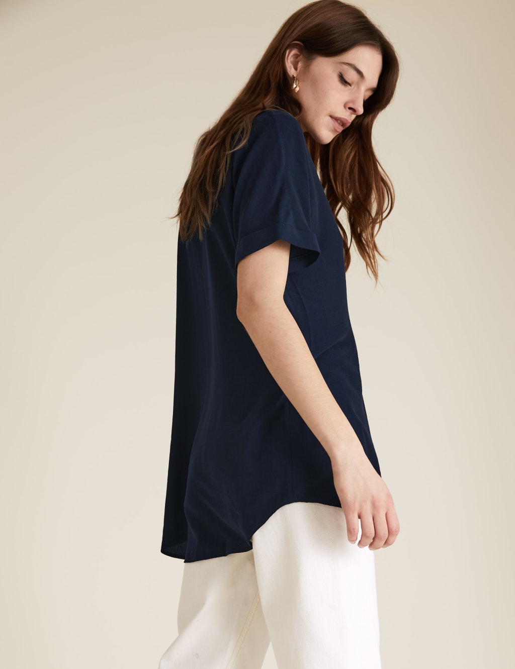V-Neck Longline Short Sleeve Tunic 5 of 5