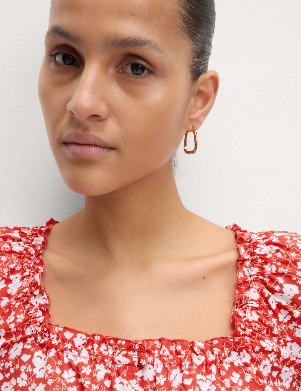 Printed Square Neck Puff Sleeve Blouse 3 of 5