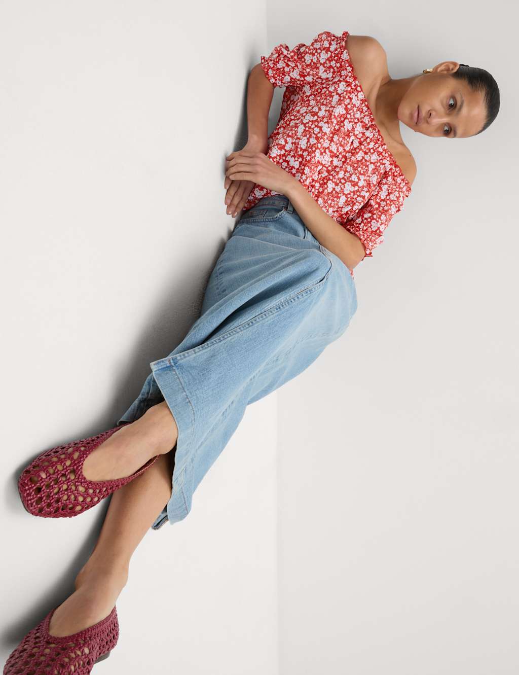 Printed Square Neck Puff Sleeve Blouse 4 of 5
