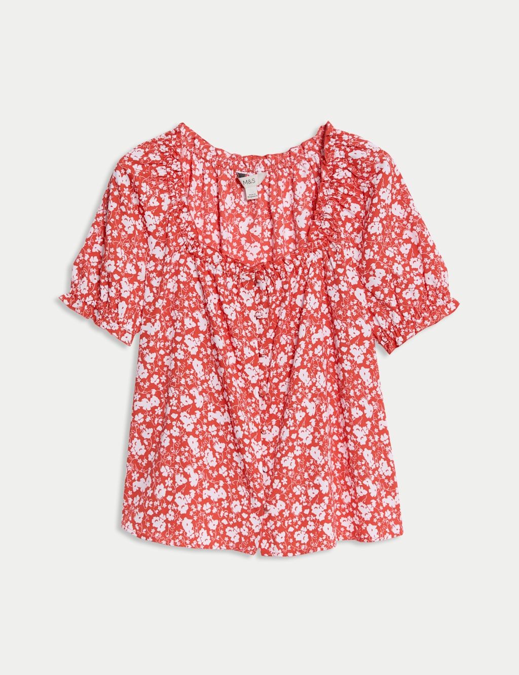 Printed Square Neck Puff Sleeve Blouse 2 of 5