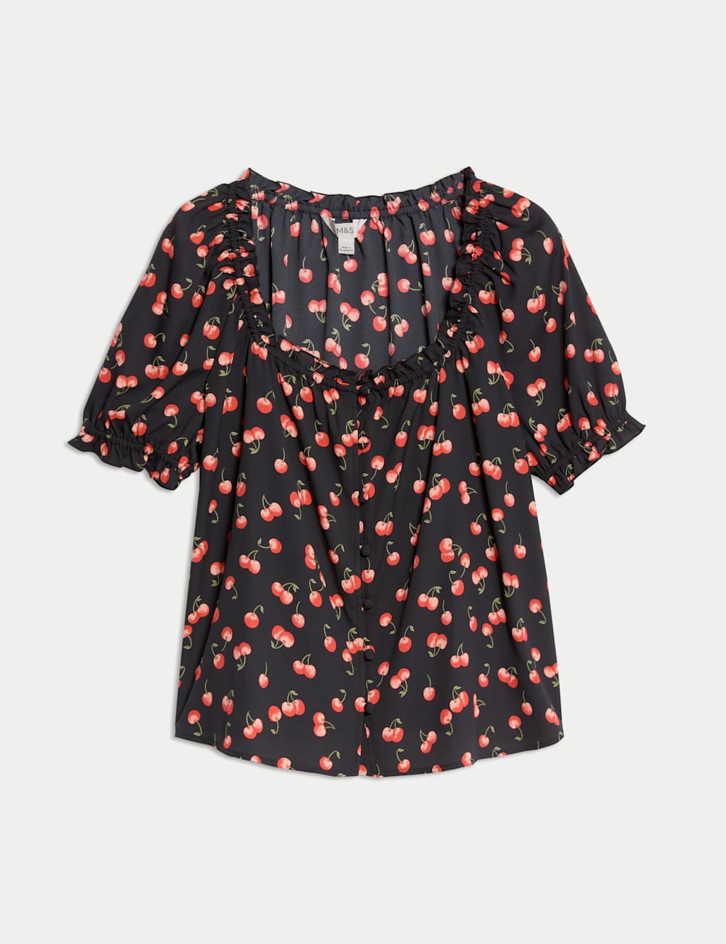 Printed Square Neck Puff Sleeve Blouse 2 of 5