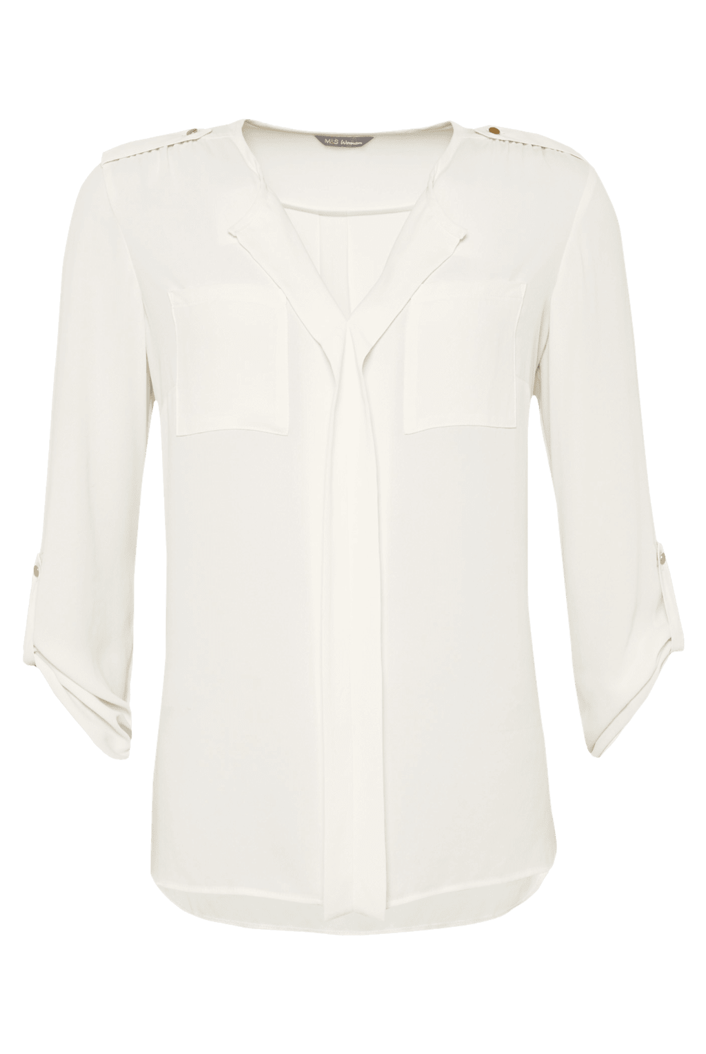 V-Neck Elliptical Hem Blouse 2 of 8