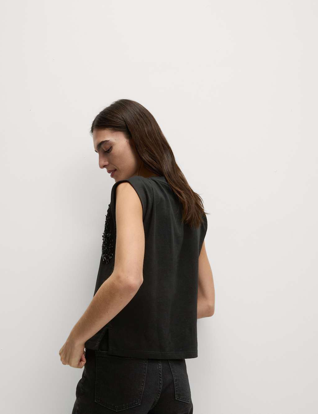 Pure Cotton Jersey Embellished Top 4 of 6