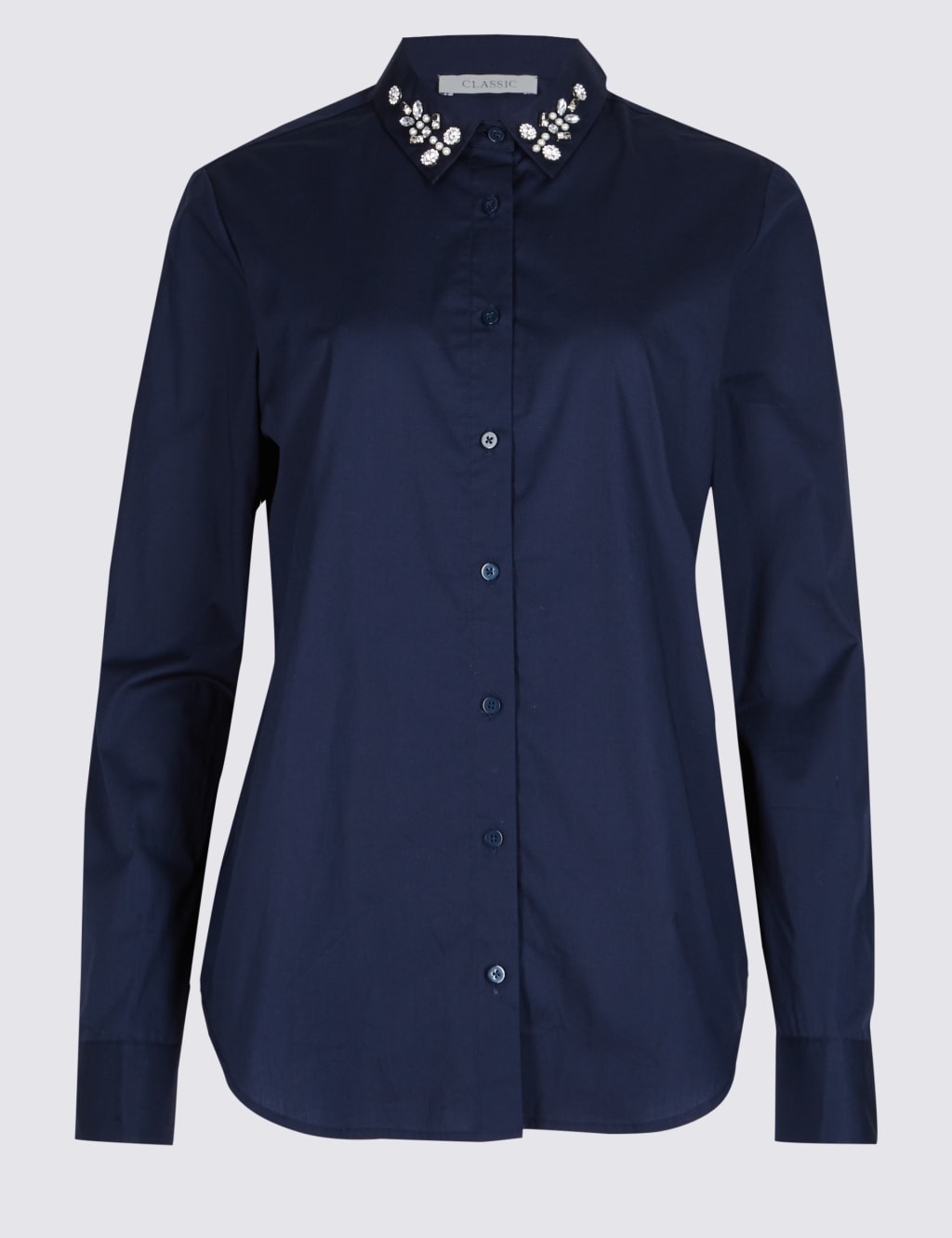 Cotton Rich Jewel Collared Long Sleeve Shirt 2 of 5