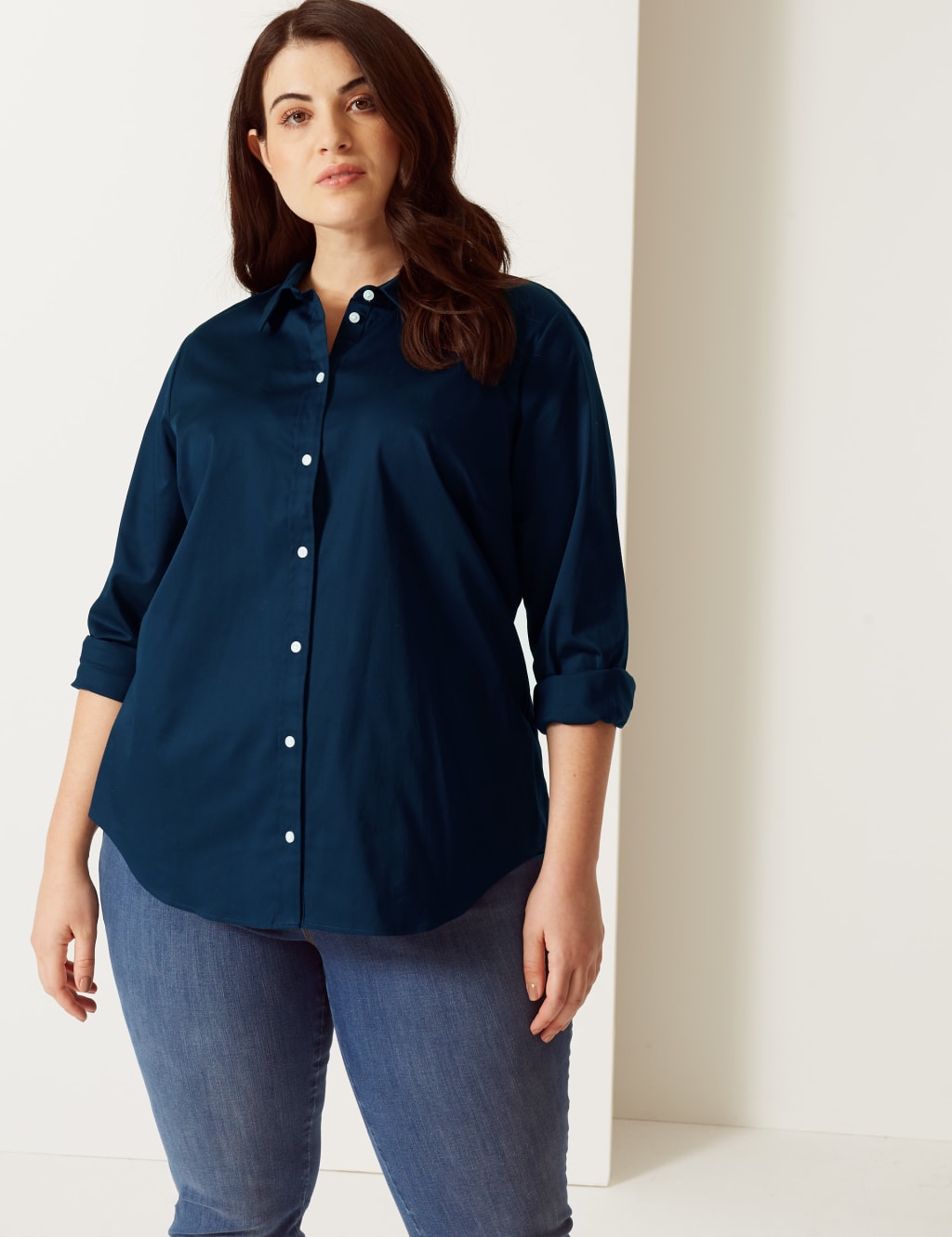 CURVE Cotton Rich Fuller Bust Shirt 1 of 3