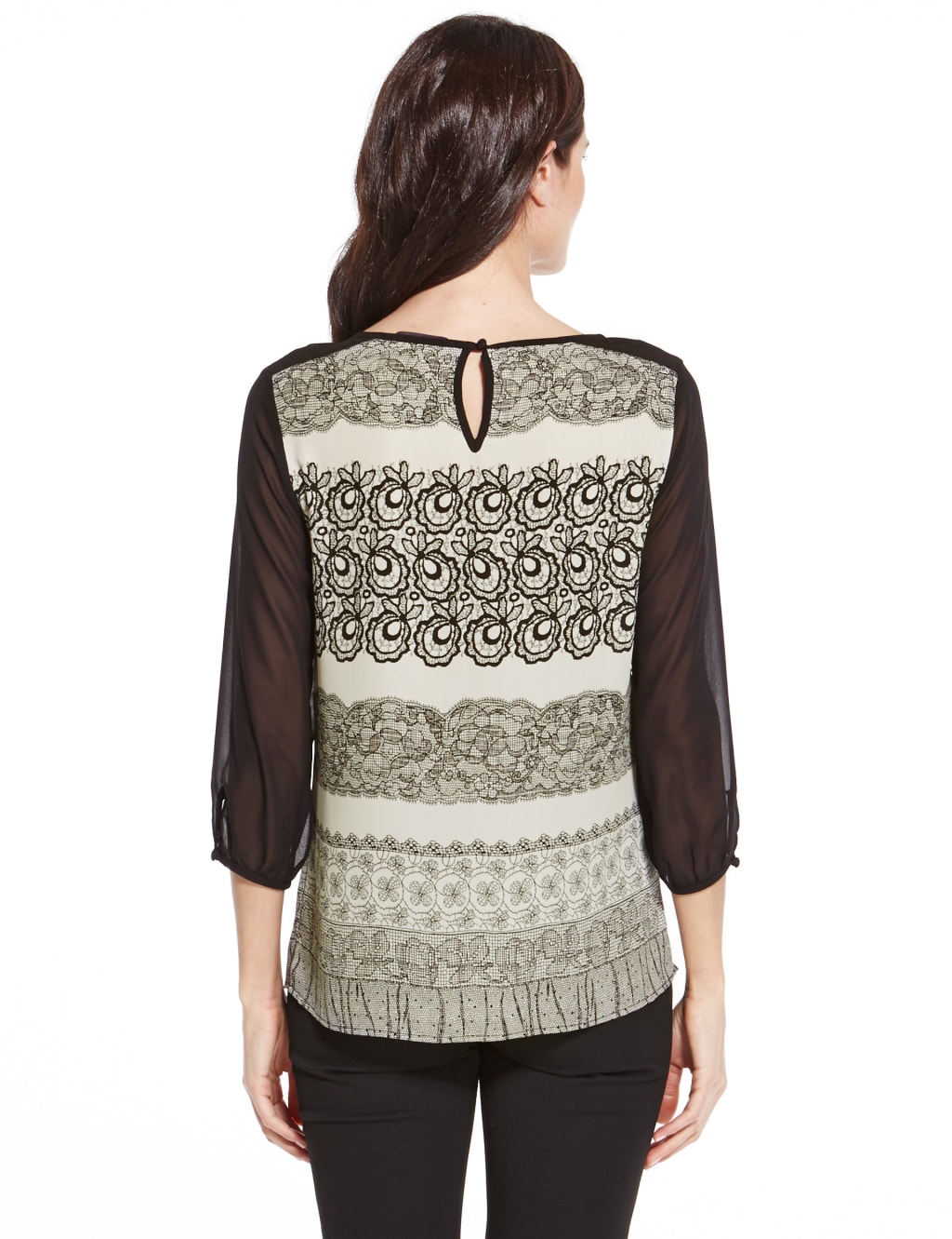 Round Neck Abstract Print Blouse 5 of 5