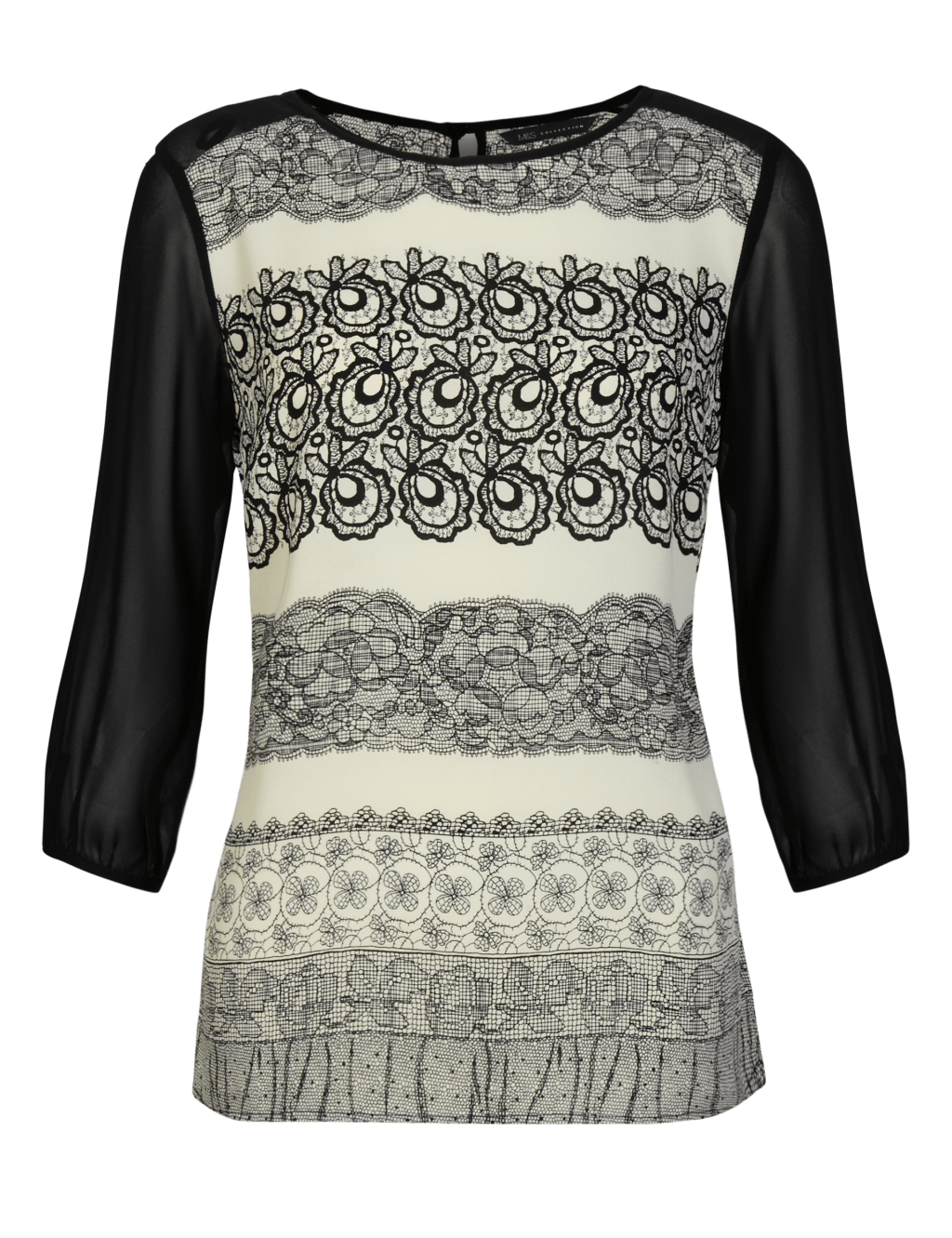 Round Neck Abstract Print Blouse 2 of 5