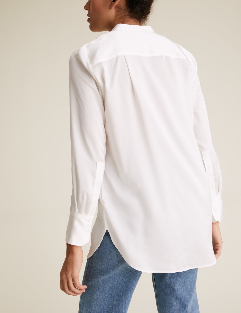 Satin Collarless Long Sleeve Tunic 4 of 6
