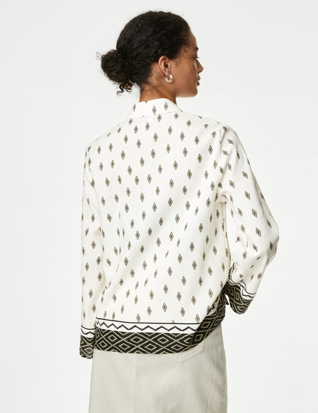 Linen Rich Printed Collared Shirt 5 of 5