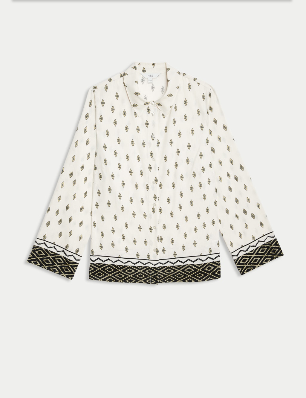Linen Rich Printed Collared Shirt 2 of 5