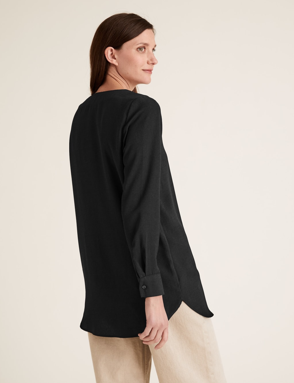 Plain V-Neck Long Sleeve Tunic 5 of 5